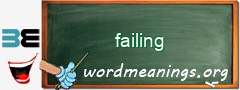 WordMeaning blackboard for failing